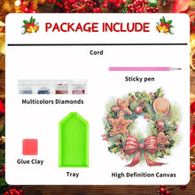 Load image into Gallery viewer, Christmas Special Shaped Diamond Painting Hanging Wreath (Biscuits and Flowers)
