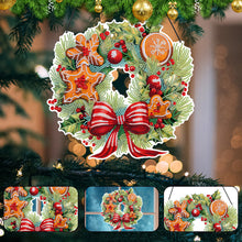 Load image into Gallery viewer, Christmas Special Shaped Diamond Painting Hanging Wreath (Biscuits and Flowers)
