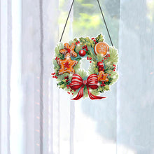Load image into Gallery viewer, Christmas Special Shaped Diamond Painting Hanging Wreath (Biscuits and Flowers)
