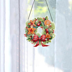Christmas Special Shaped Diamond Painting Hanging Wreath (Biscuits and Flowers)