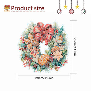 Christmas Special Shaped Diamond Painting Art Hanging Wreath (Biscuit Bow)