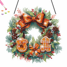 Load image into Gallery viewer, Christmas Special Shaped Diamond Painting Hanging Wreath (Biscuit Wreath)
