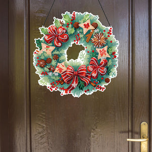 Christmas Special Shaped Diamond Painting Hanging Wreath (Flowers and Biscuits)