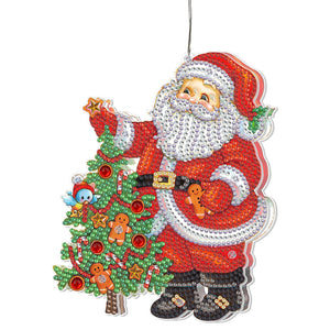 Special Shape Diamond Art Hanging Lamp Diamond Art Handmade Craft (Santa)