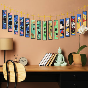 15 PCS Diamond Painting Bookmarks for Reading Lover (Cartoon Disneyland)