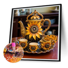 Load image into Gallery viewer, Sunflower Tea Set 30*30CM (canvas) Full Round Drill Diamond Painting
