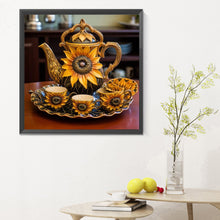 Load image into Gallery viewer, Sunflower Tea Set 30*30CM (canvas) Full Round Drill Diamond Painting
