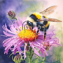 Load image into Gallery viewer, Flower And Bee 30*30CM (canvas) Full Round Drill Diamond Painting
