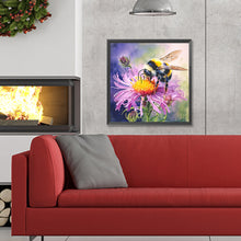 Load image into Gallery viewer, Flower And Bee 30*30CM (canvas) Full Round Drill Diamond Painting
