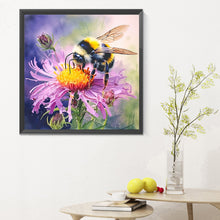 Load image into Gallery viewer, Flower And Bee 30*30CM (canvas) Full Round Drill Diamond Painting
