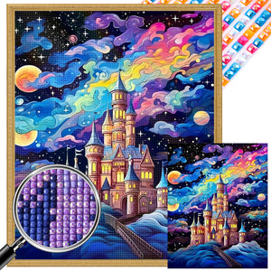 Castle Under The Stars 40*50CM (canvas) Full AB Round Drill Diamond Painting