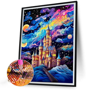 Castle Under The Stars 40*50CM (canvas) Full AB Round Drill Diamond Painting