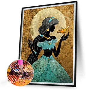 Princess Jasmine Silhouette 40*50CM (canvas) Full Round Drill Diamond Painting