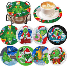 Load image into Gallery viewer, 8 PCS Wooden Diamond Painting Coasters Kits with Holder for Adult Kid (Grinch)
