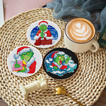 Load image into Gallery viewer, 8 PCS Wooden Diamond Painting Coasters Kits with Holder for Adult Kid (Grinch)
