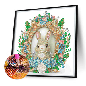 Garland Rabbit 30*30CM (canvas) Partial Special-Shaped Drill Diamond Painting