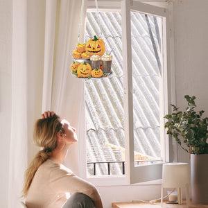 Acrylic Pumpkin Afternoon Tea Single-Sided DIY Diamond Painting Hanging Pendant
