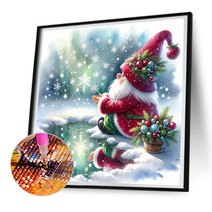 Goblin And Snowy Night 30*30CM (canvas) Full Round Drill Diamond Painting