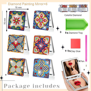 Double Sided Special Shape Diamond Painting Mirror Kit Gift for Women Girls (#3)