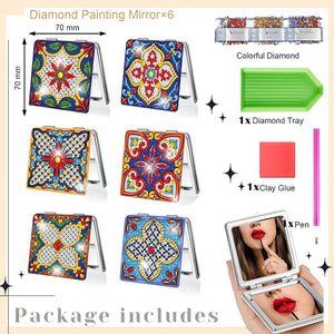 Double Sided Special Shape Diamond Painting Mirror Kit Gift for Women Girls (#4)