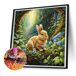 Little Rabbit In The Forest 30*30CM (canvas) Full Round Drill Diamond Painting