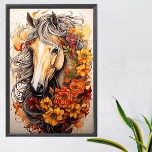 Sunflower Horse 40*60CM (canvas) Full AB Round Drill Diamond Painting