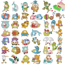 Load image into Gallery viewer, 43 PCS Diamond Painting Sticker Gem Sticker for Boy Gift (Dolphin Duck Pig)
