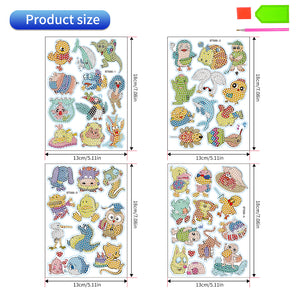 43 PCS Diamond Painting Sticker Gem Sticker for Boy Gift (Dolphin Duck Pig)