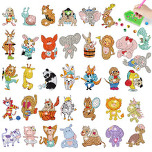 Load image into Gallery viewer, 35 PCS Diamond Painting Sticker Gem Sticker for Boy Gift (Elephant Panda Lion)
