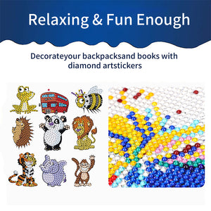 35 PCS Diamond Painting Sticker Gem Sticker for Boy Gift (Milk Cow Tiger Rabbit)