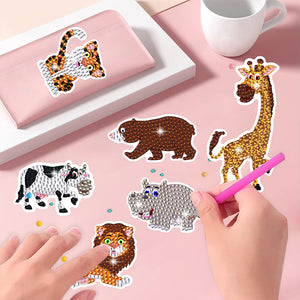 35 PCS Diamond Painting Sticker Gem Sticker for Boy Gift (Milk Cow Tiger Rabbit)