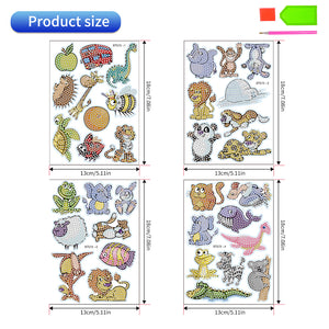 35 PCS Diamond Painting Sticker Gem Sticker for Boy Gift (Milk Cow Tiger Rabbit)