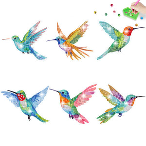 6 PCS Christmas Diamonds Painting Stickers Kit for Boy Girls Gift (Hummingbird)