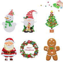Load image into Gallery viewer, 6 PCS Christmas Diamonds Painting Stickers Kit for Boy Girls Gift (Santa Wreath)
