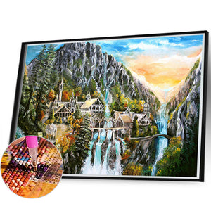 Landscape Castle 60*40CM (canvas) Full Round Drill Diamond Painting