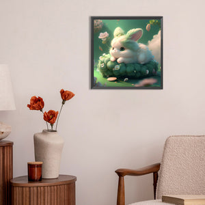 Green Bunny 30*30CM (canvas) Full Round Drill Diamond Painting