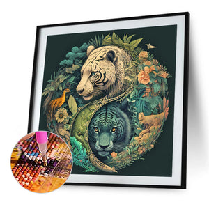 Yin Yang Tiger 50*50CM (canvas) Full Square Drill Diamond Painting