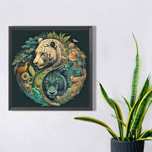 Yin Yang Tiger 50*50CM (canvas) Full Square Drill Diamond Painting