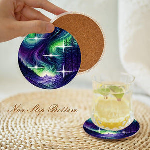 8 PCS Wooden Diamond Painting Art Coasters Kits with Holder (Gorgeous Aurora)