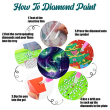 Load image into Gallery viewer, 8 PCS Wooden Diamond Painting Art Coasters Kits with Holder (Gorgeous Aurora)
