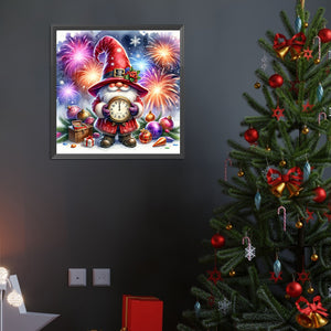 Goblin Clock New Year 40*40CM (canvas) Full Round Drill Diamond Painting