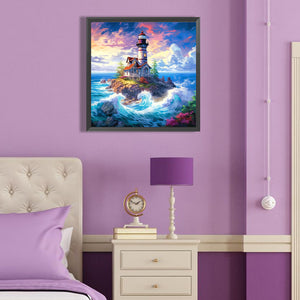 Sea Lighthouse 40*40CM (canvas) Full Round Drill Diamond Painting