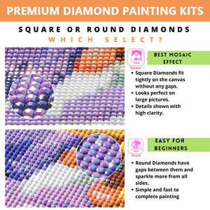 Castle Glass Painting 40*40CM (canvas) Full AB Round Drill Diamond Painting