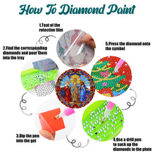 Load image into Gallery viewer, 4 PCS Wooden Diamond Painted Placemats Round Placemat with Holder (Jesus Faith)
