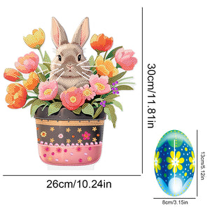 DIY Diamond Painting Desktop Ornaments Kit for Office Decor (Easter Egg Bunny)