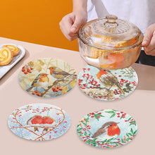 Load image into Gallery viewer, 4 PCS Acrylic Lovebird Diamond Painted Placemat Thermal Insulation Placemat
