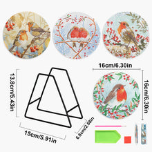 Load image into Gallery viewer, 4 PCS Acrylic Lovebird Diamond Painted Placemat Thermal Insulation Placemat
