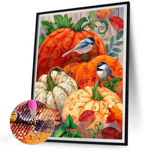 Pumpkin Bird 30*40CM (canvas) Full Round Drill Diamond Painting