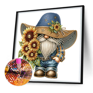 Sunflower Cowboy Goblin 30*30CM (canvas) Partial Special-Shaped Drill Diamond Painting