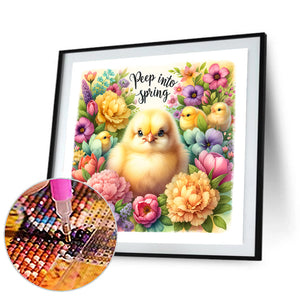 Easter Chick Bunny 30*30CM (canvas) Full Round Drill Diamond Painting